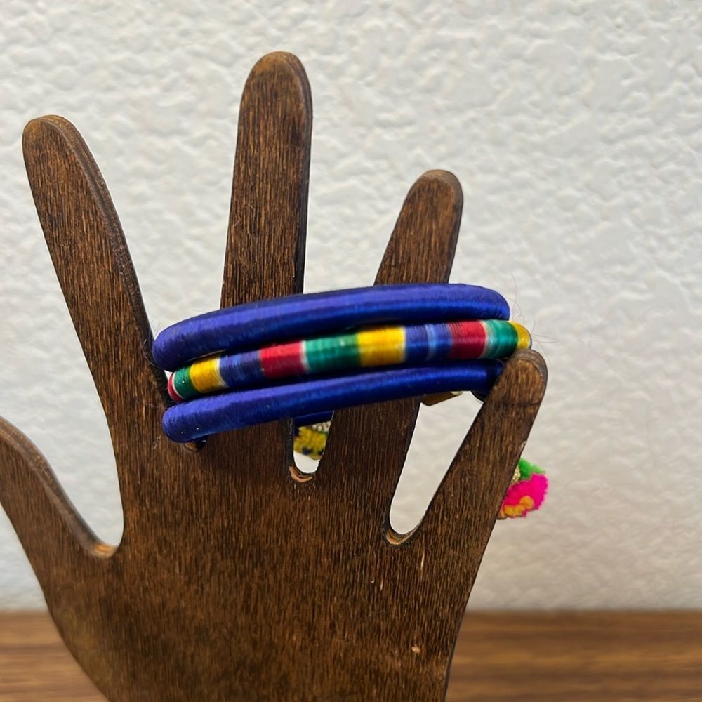 Thread Wrapped Slinky/Wrap Bracelet with Tassels